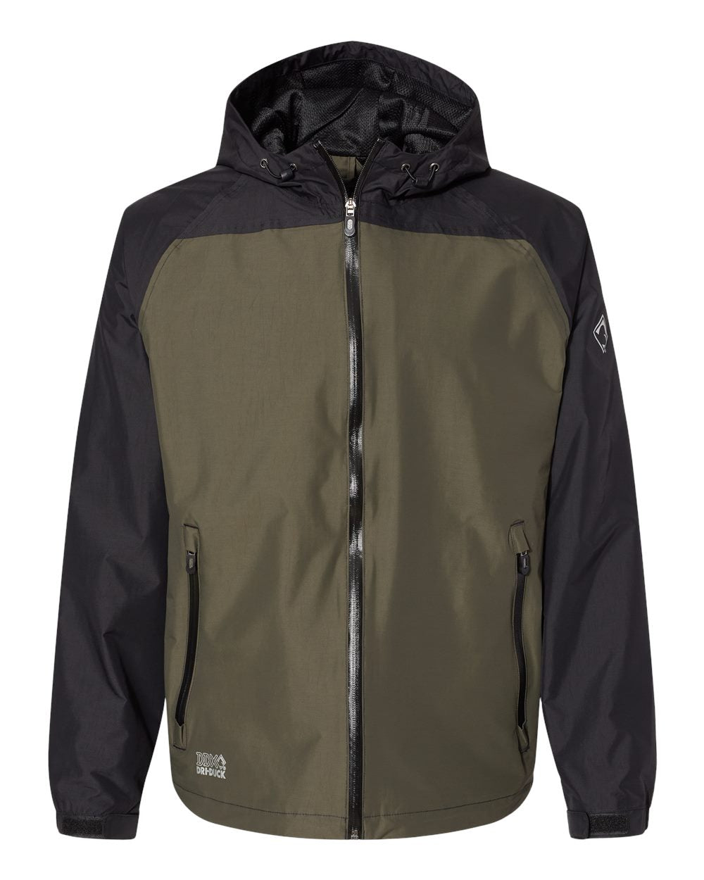 DRI DUCK Torrent Waterproof Hooded Jacket 5335 #color_Olive/ Black