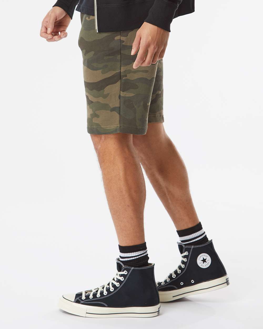 Independent Trading Co. Midweight Fleece Shorts IND20SRT #colormdl_Forest Camo