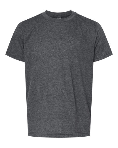 M&O Youth Deluxe Blend T-Shirt 3544 #color_Heather Charcoal