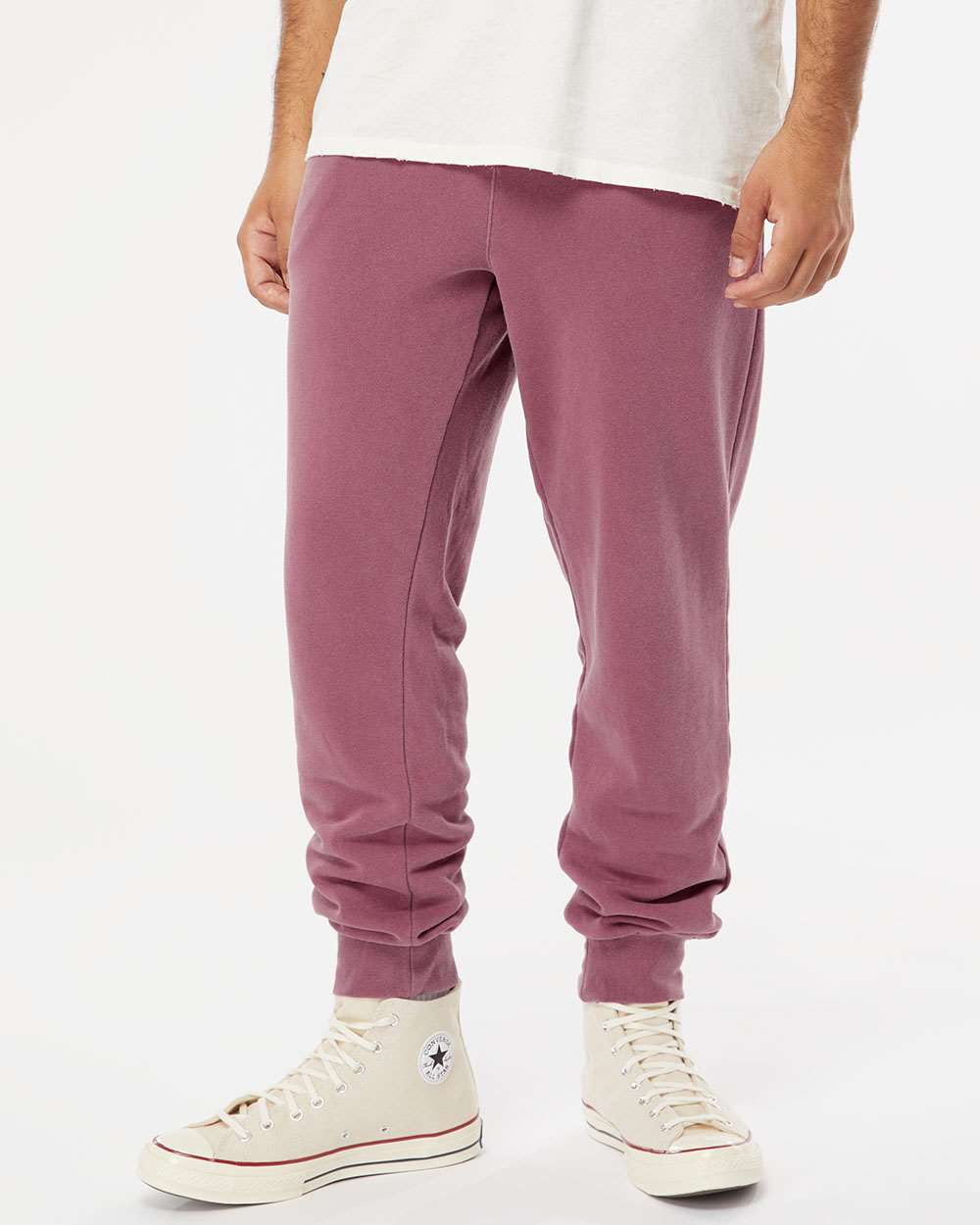 Independent Trading Co. Pigment-Dyed Fleece Pants PRM50PTPD #colormdl_Pigment Maroon