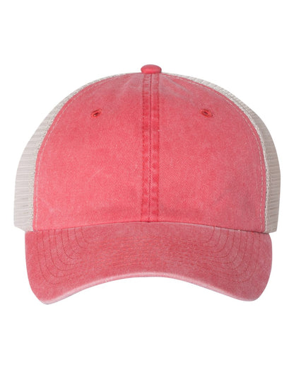 Sportsman Pigment-Dyed Trucker Cap SP510 #color_Red/ Stone