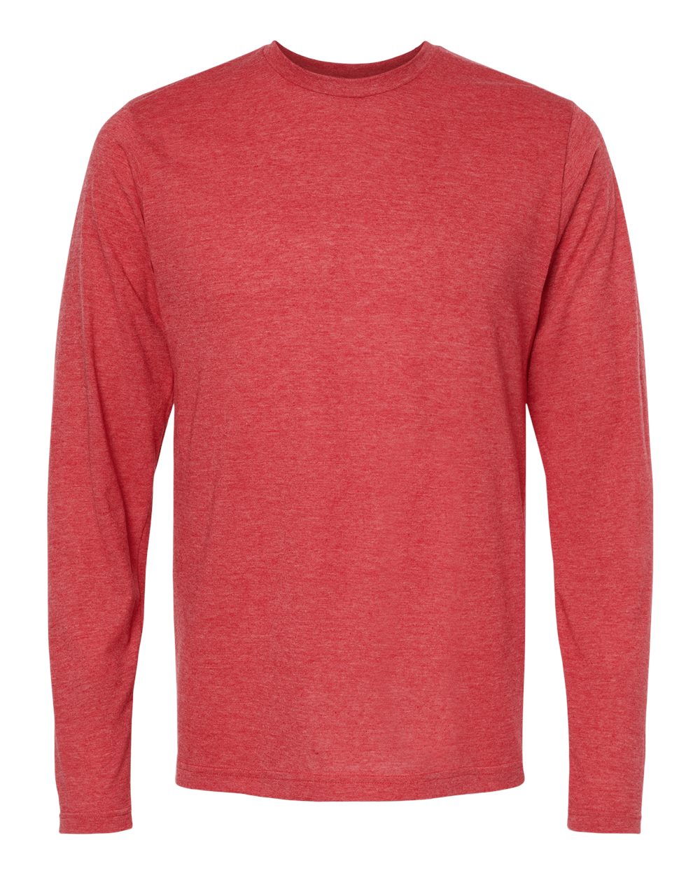 M&O Poly-Blend Long Sleeve T-Shirt 3520 #color_Heather Red