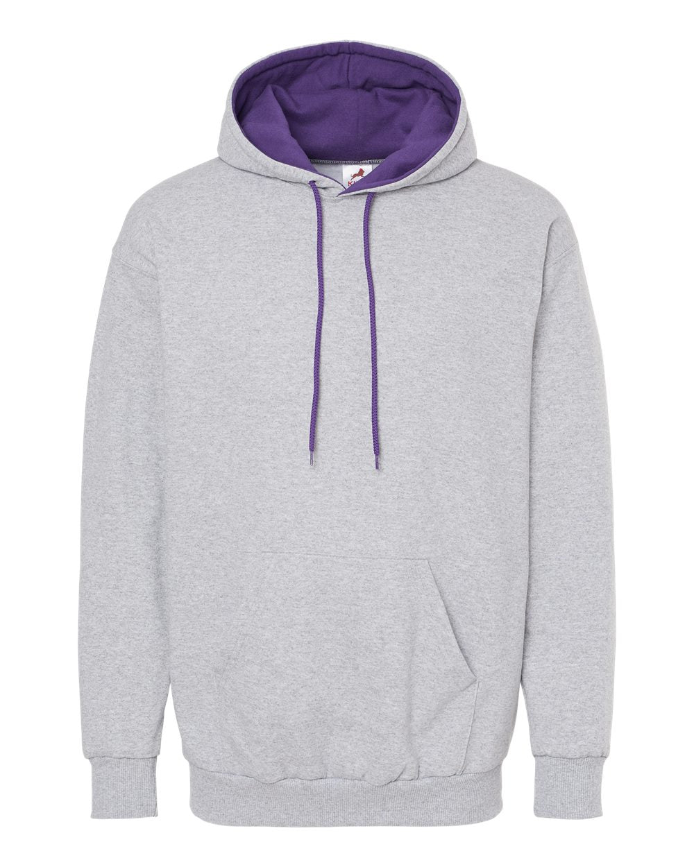 King Fashion Two-Tone Hooded Sweatshirt KF9041 #color_Sport Grey/ Purple