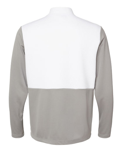 Adidas  A532 Textured Mixed Media Quarter-Zip Pullover #color_Grey Three/ White