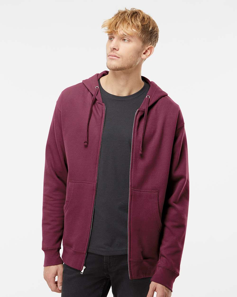 Independent Trading Co. Midweight Full-Zip Hooded Sweatshirt SS4500Z #colormdl_Maroon