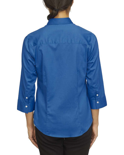 Van Heusen Women's Three-Quarter Sleeve Twill Shirt 18CV304 #color_Ultra Blue