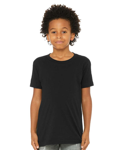 BELLA + CANVAS Youth CVC Unisex Jersey Tee 3001YCVC #colormdl_Solid Black Blend