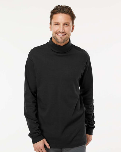 King Fashion Interlock Turtleneck Long Sleeve T-Shirt KF4900 #colormdl_Black
