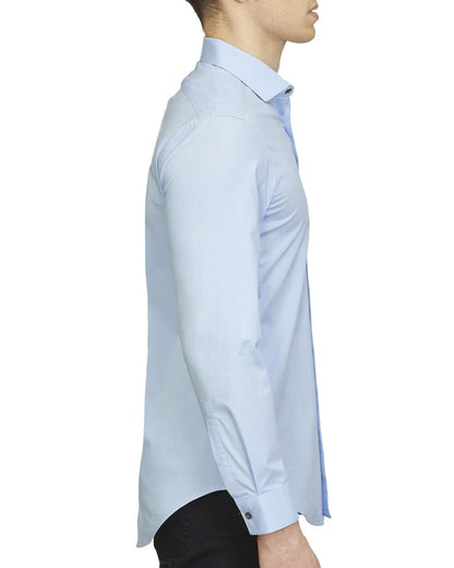 Calvin Klein Cotton Stretch Slim Fit Shirt 18CC109 #color_Stream Blue