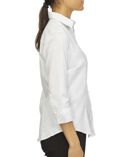 Van Heusen Women's Three-Quarter Sleeve Twill Shirt 18CV304 #color_White