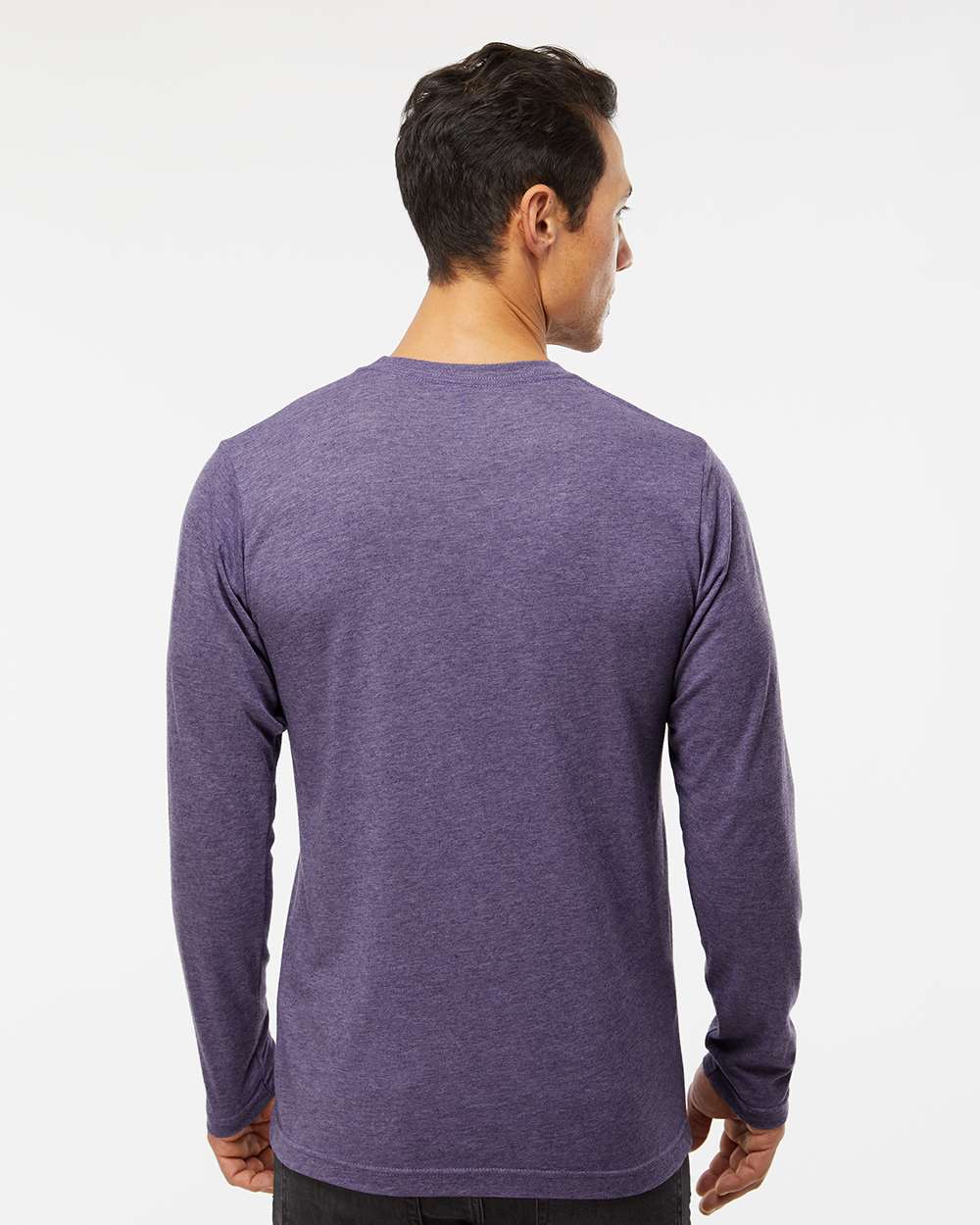 M&O Poly-Blend Long Sleeve T-Shirt 3520 #colormdl_Heather Purple