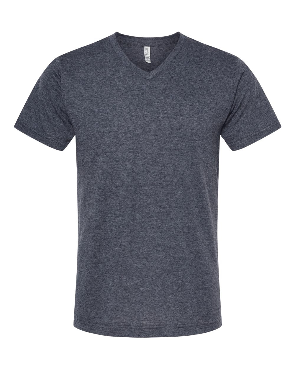 M&O Deluxe Blend V-Neck T-Shirt 3543 #color_Heather Navy