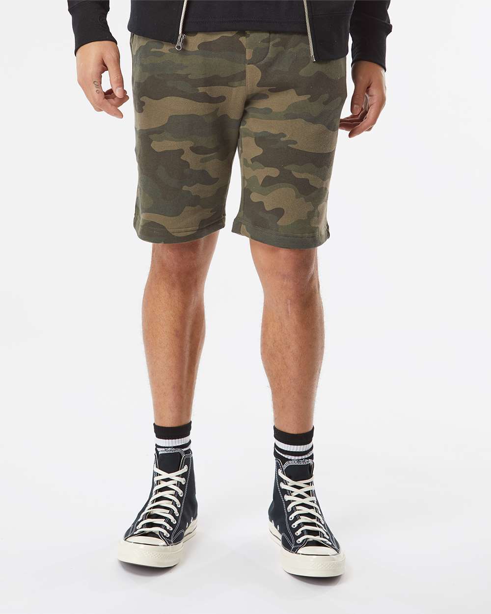 Independent Trading Co. Midweight Fleece Shorts IND20SRT #colormdl_Forest Camo