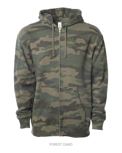 Independent Trading Co. Midweight Full-Zip Hooded Sweatshirt SS4500Z #color_Forest Camo