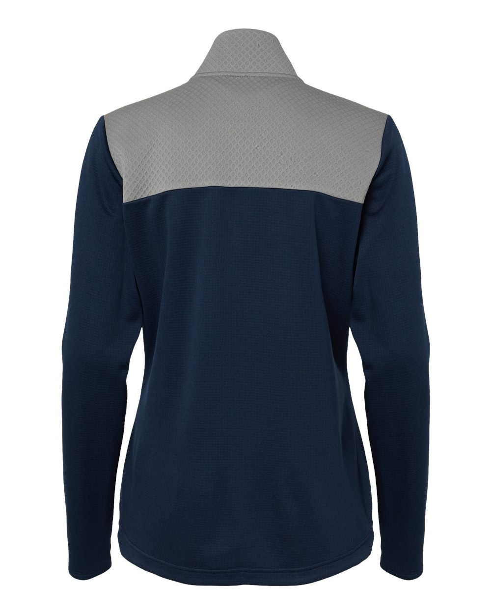 Adidas A529 Women's Textured Mixed Media Full-Zip Jacket #color_Collegiate Navy/ Grey Three