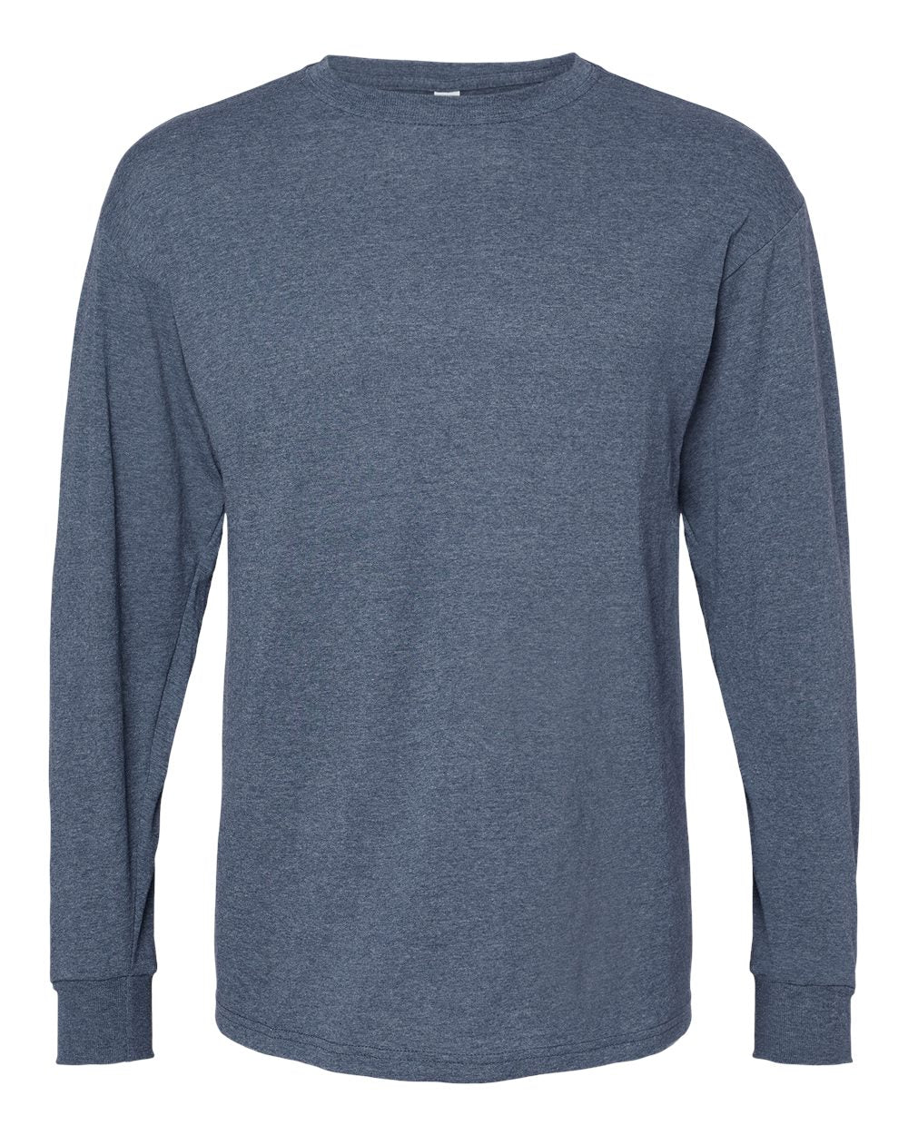 M&O Gold Soft Touch Long Sleeve T-Shirt 4820 #color_Heather Navy