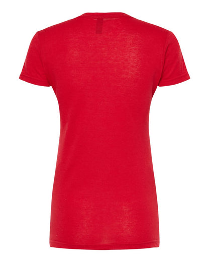 M&O Women's Deluxe Blend V-Neck T-Shirt 3542 #color_Red
