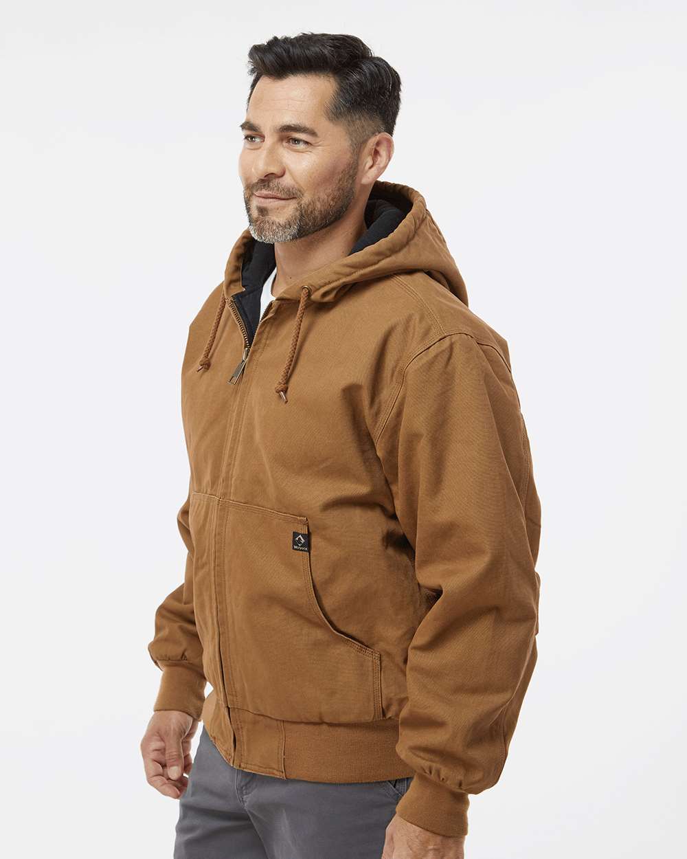 DRI DUCK Cheyenne Boulder Cloth™ Hooded Jacket with Tricot Quilt Lining 5020 #colormdl_Saddle