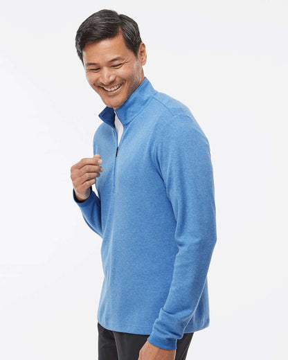 Adidas A554 3-Stripes Quarter-Zip Sweater #colormdl_Focus Blue Melange