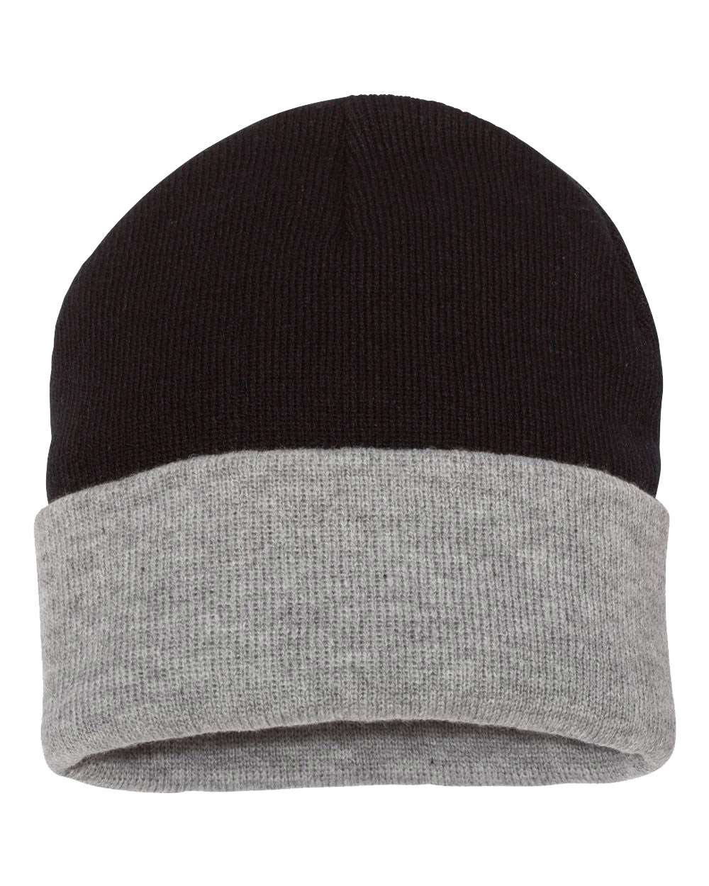 Sportsman Colorblocked 12" Cuffed Beanie SP12T #color_Black/ Heather