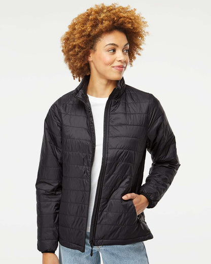 Independent Trading Co. Women's Puffer Jacket EXP200PFZ #colormdl_Black