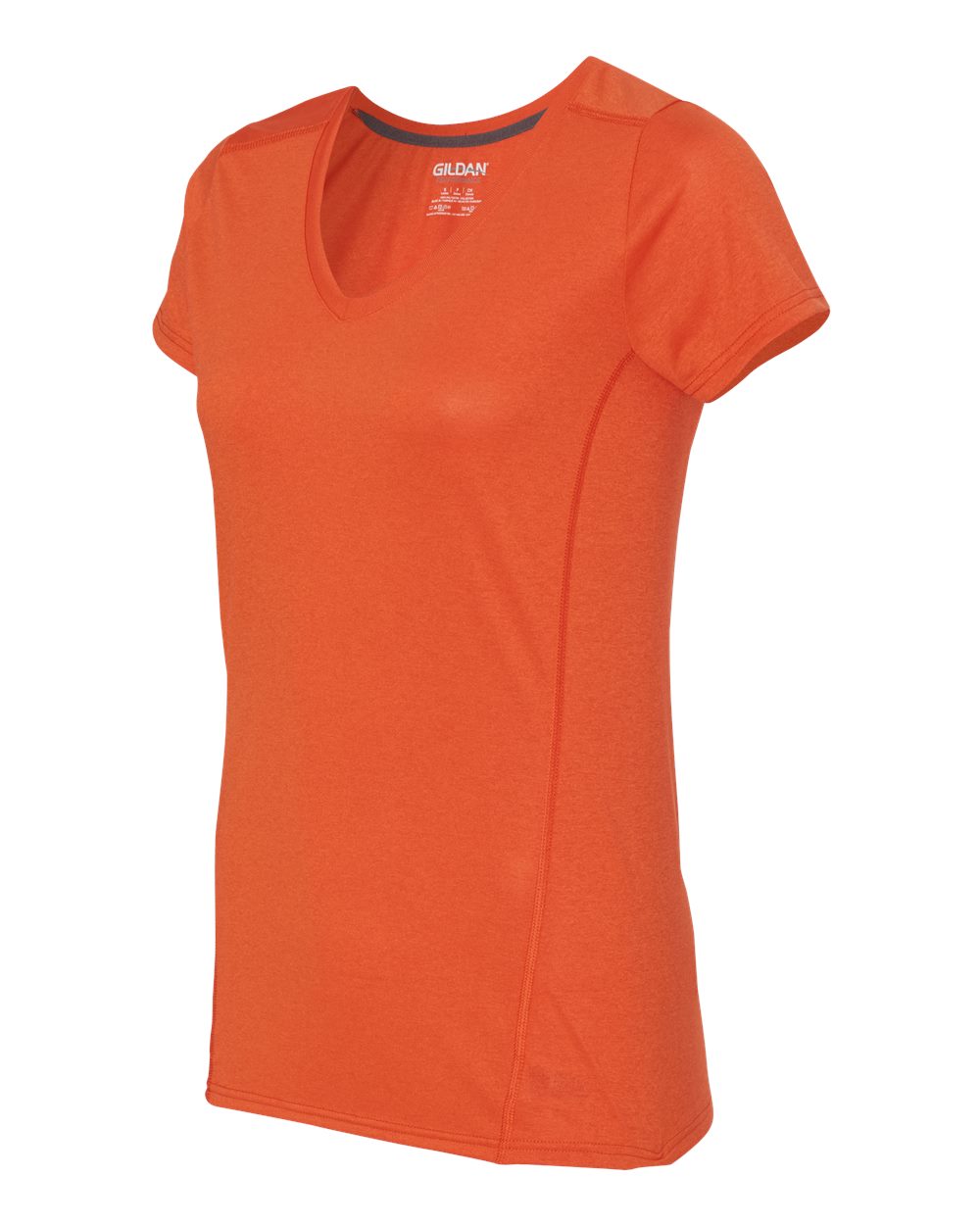 Gildan Performance® Tech Women's V-Neck T-Shirt 47V00L #color_Marbled Orange