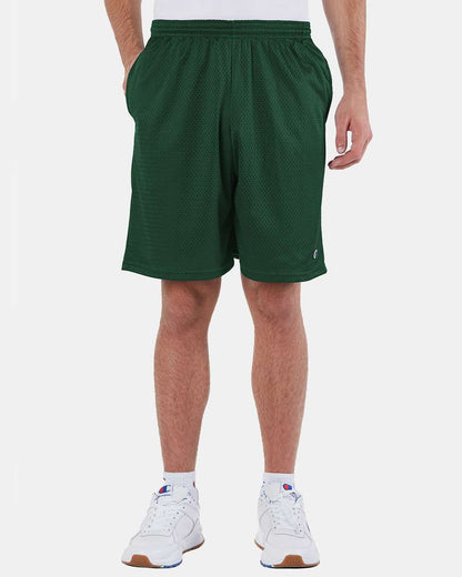 Champion Polyester Mesh 9" Shorts with Pockets S162 #colormdl_Athletic Dark Green