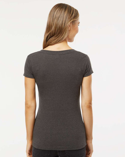 M&O Women's Deluxe Blend V-Neck T-Shirt 3542 #colormdl_Heather Graphite