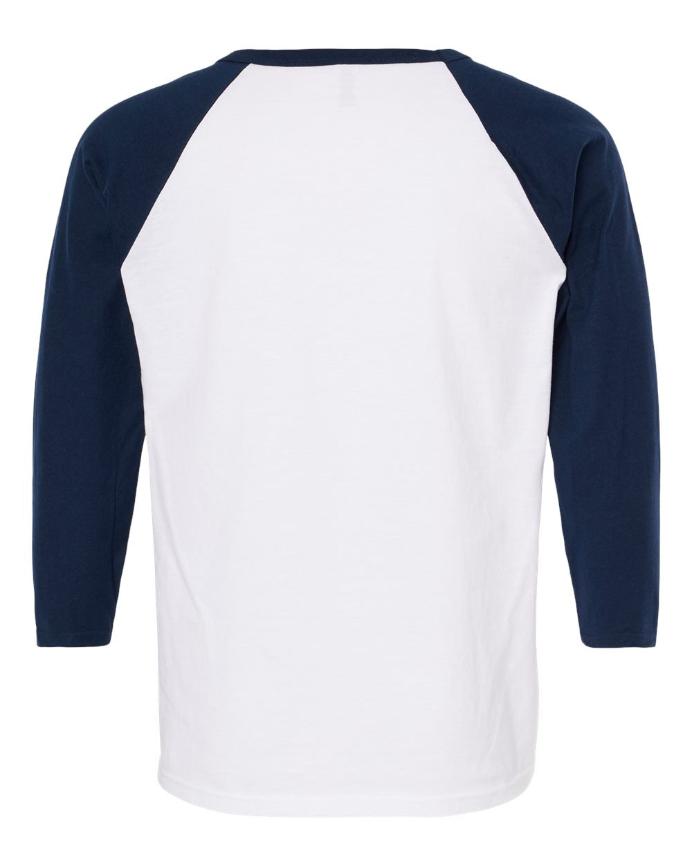 M&O Raglan Three-Quarter Sleeve Baseball T-Shirt 5540 #color_White/ Navy
