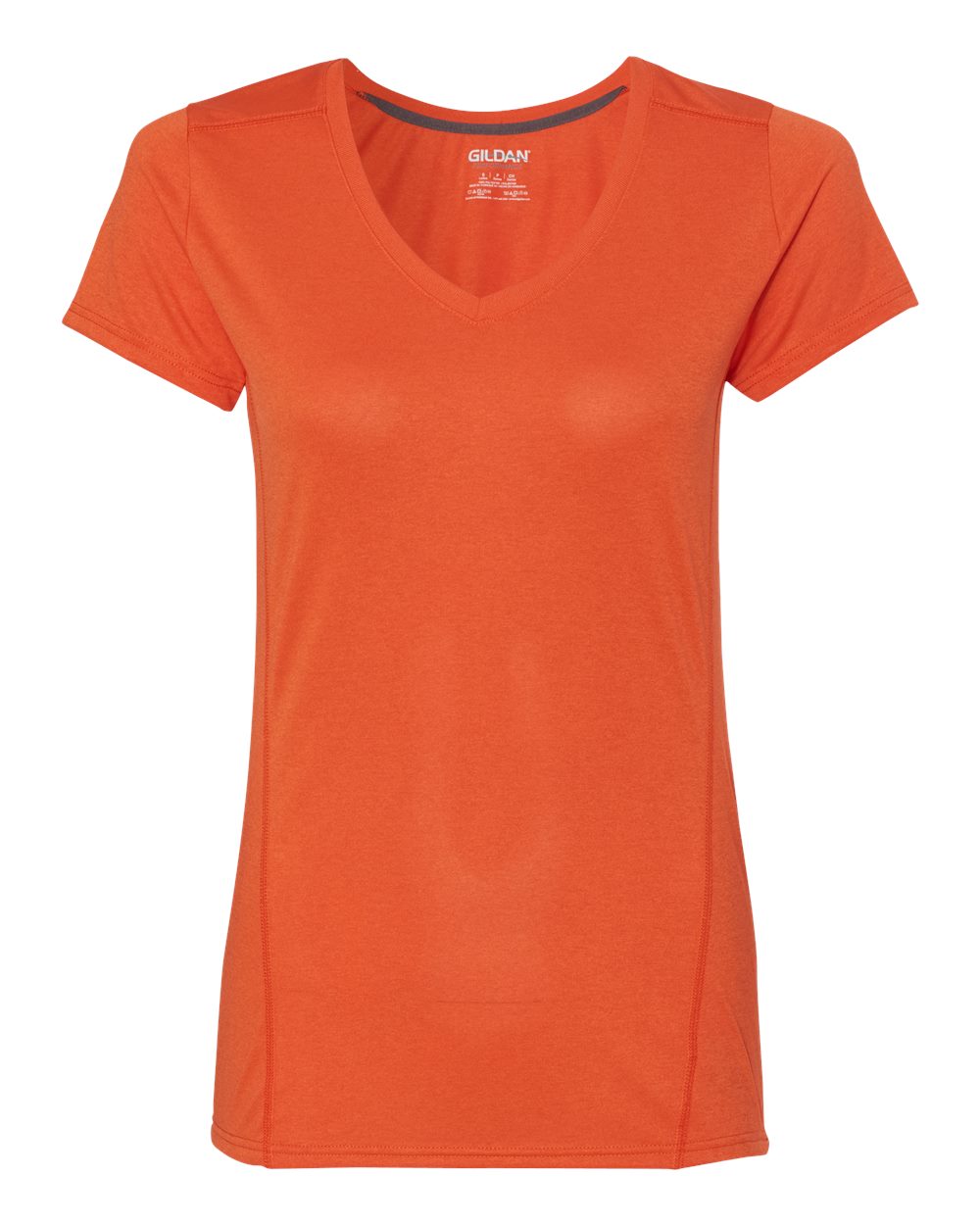 Gildan Performance® Tech Women's V-Neck T-Shirt 47V00L #color_Marbled Orange