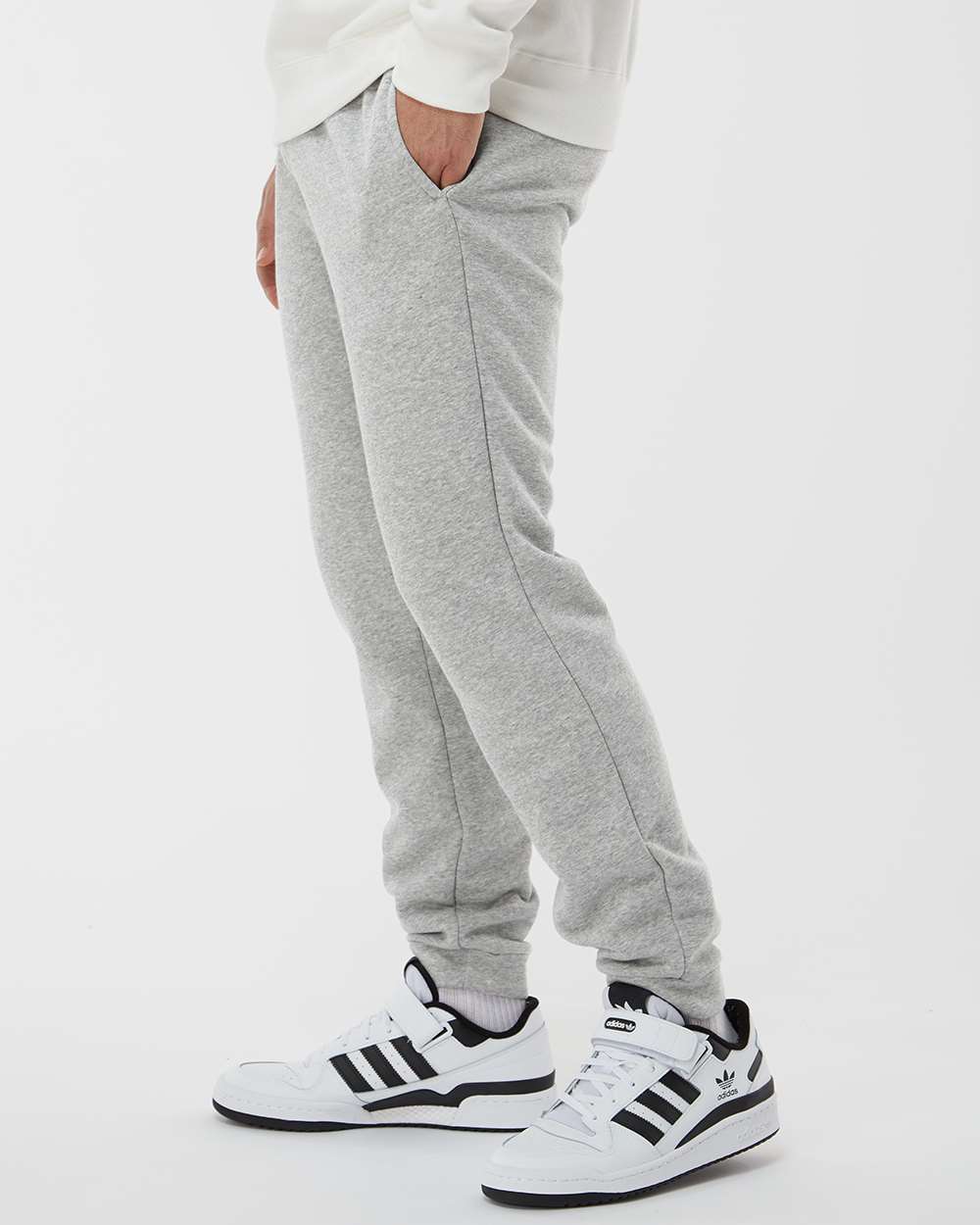 Adidas A436 Fleece Joggers #colormdl_Grey Heather