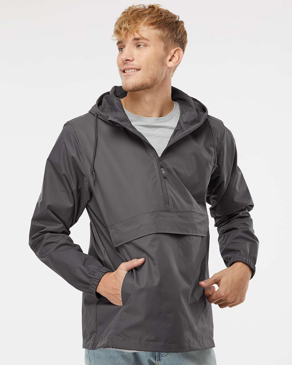 Independent Trading Co. Nylon Anorak EXP94NAW #colormdl_Graphite