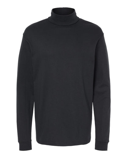 King Fashion Interlock Turtleneck Long Sleeve T-Shirt KF4900 #color_Black