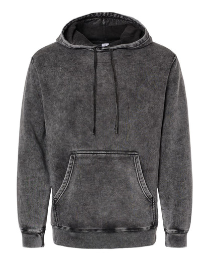 Independent Trading Co. Unisex Midweight Mineral Wash Hooded Sweatshirt PRM4500MW #color_Black