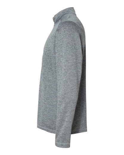 Adidas A284 Brushed Terry Heathered Quarter-Zip Pullover #color_Mid Grey Heather/ Black