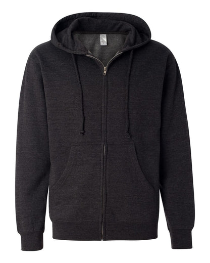 Independent Trading Co. Midweight Full-Zip Hooded Sweatshirt SS4500Z #color_Charcoal Heather