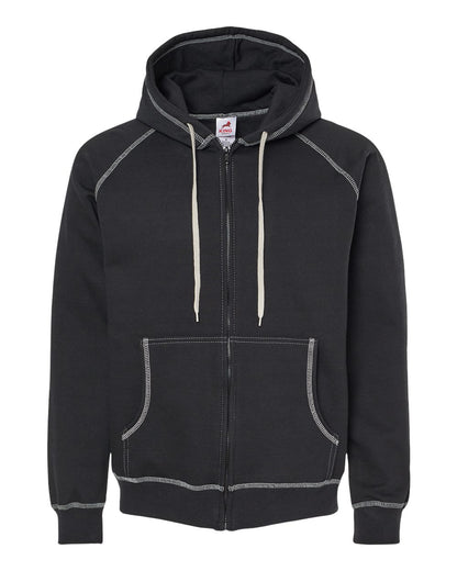 King Fashion Extra Heavy Full-Zip Hooded Sweatshirt KP8017 #color_Black