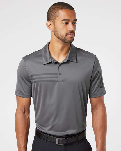 Adidas  A324 3-Stripes Chest Polo Men's T-Shirt #colormdl_Grey Five/ Black
