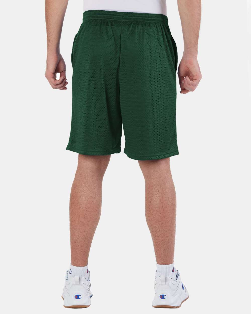 Champion Polyester Mesh 9" Shorts with Pockets S162 #colormdl_Athletic Dark Green