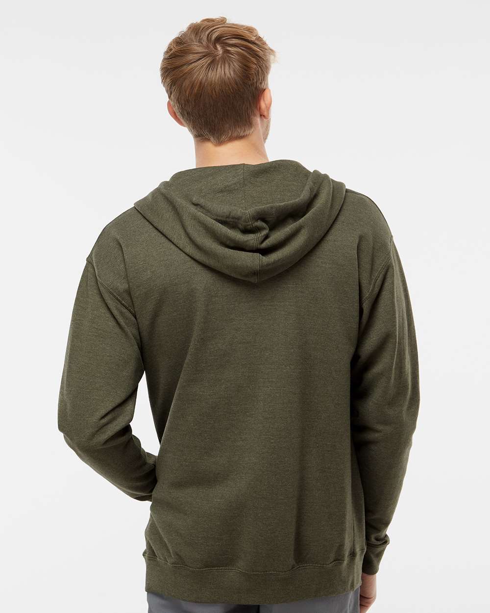 Independent Trading Co. Midweight Full-Zip Hooded Sweatshirt SS4500Z #colormdl_Army Heather