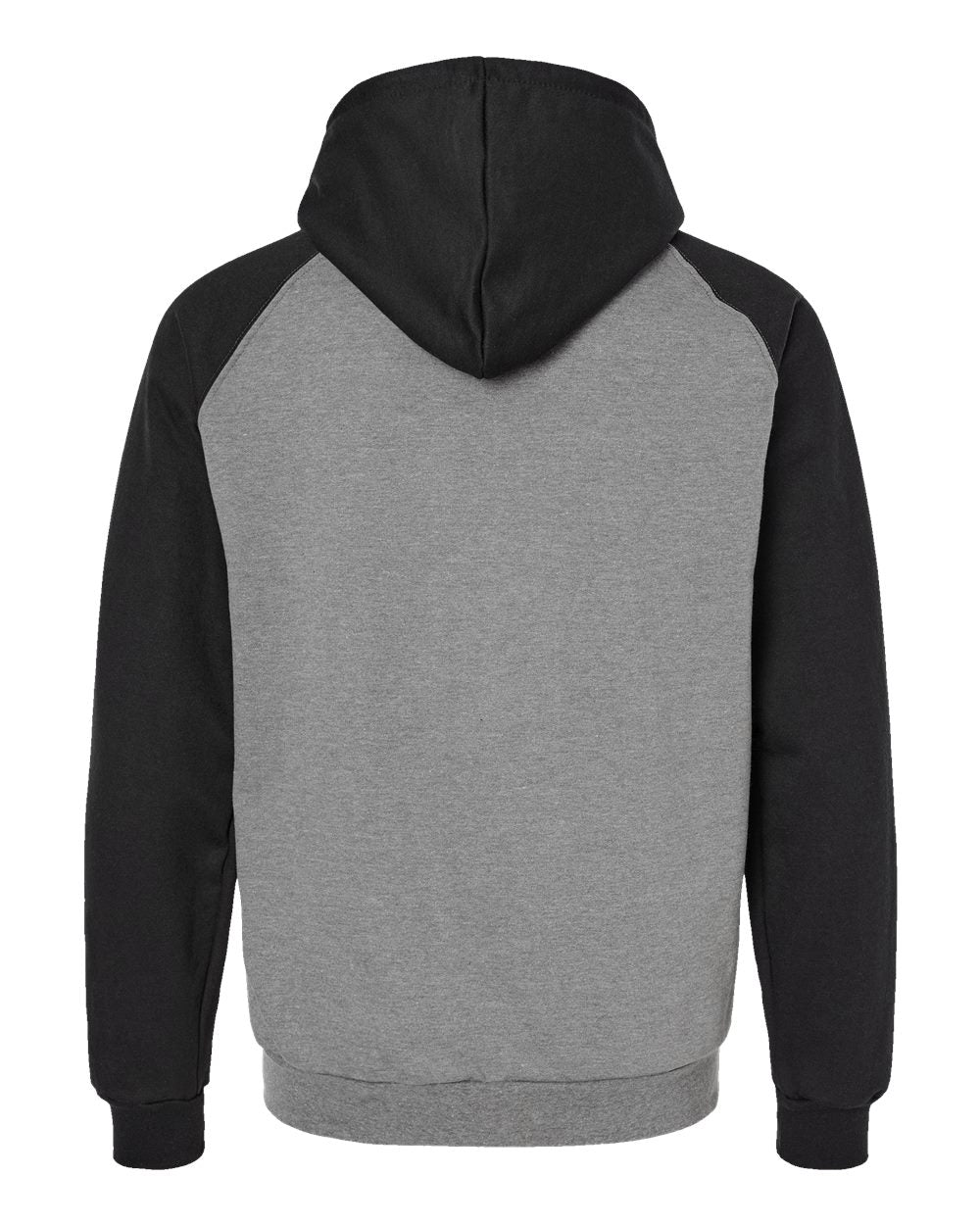 King Fashion Fleece Raglan Hooded Full-Zip Sweatshirt KF4048 #color_Grey Heather/ Black