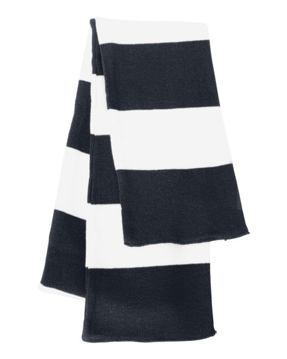 Sportsman Rugby-Striped Knit Scarf SP02 #color_Navy/ White