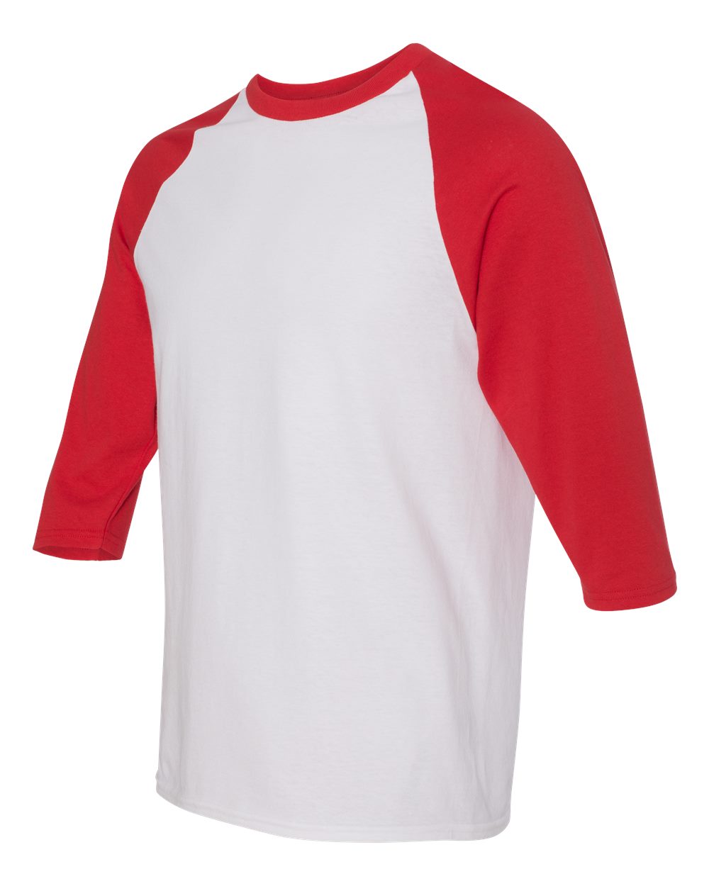 Gildan Heavy Cotton™ Raglan Three-Quarter Sleeve T-Shirt 5700 #color_White/ Red