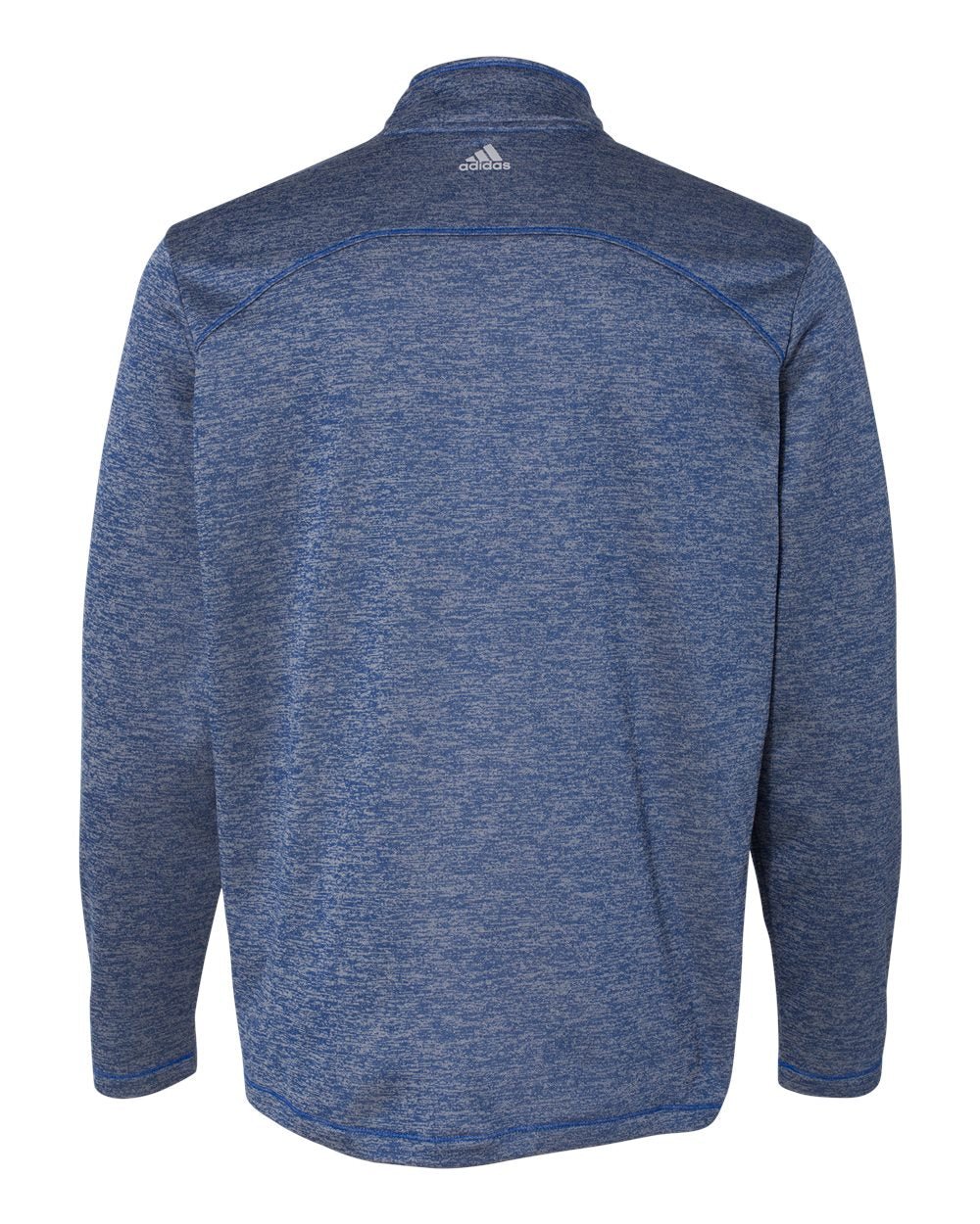 Adidas A284 Brushed Terry Heathered Quarter-Zip Pullover #color_Collegiate Royal Heather/ Mid Grey