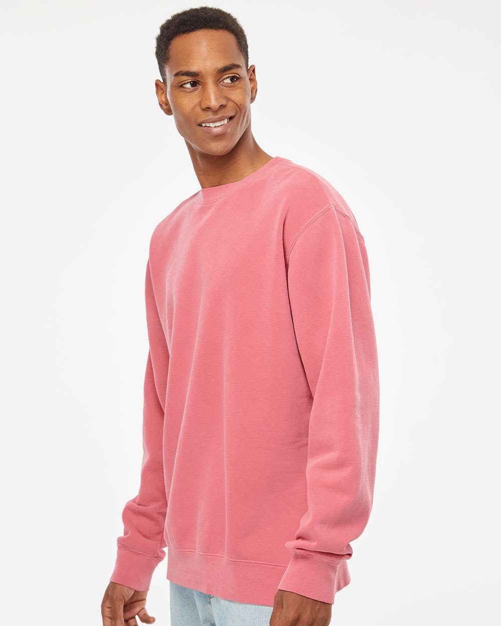 Independent Trading Co. Unisex Midweight Pigment-Dyed Crewneck Sweatshirt PRM3500 #colormdl_Pigment Pink