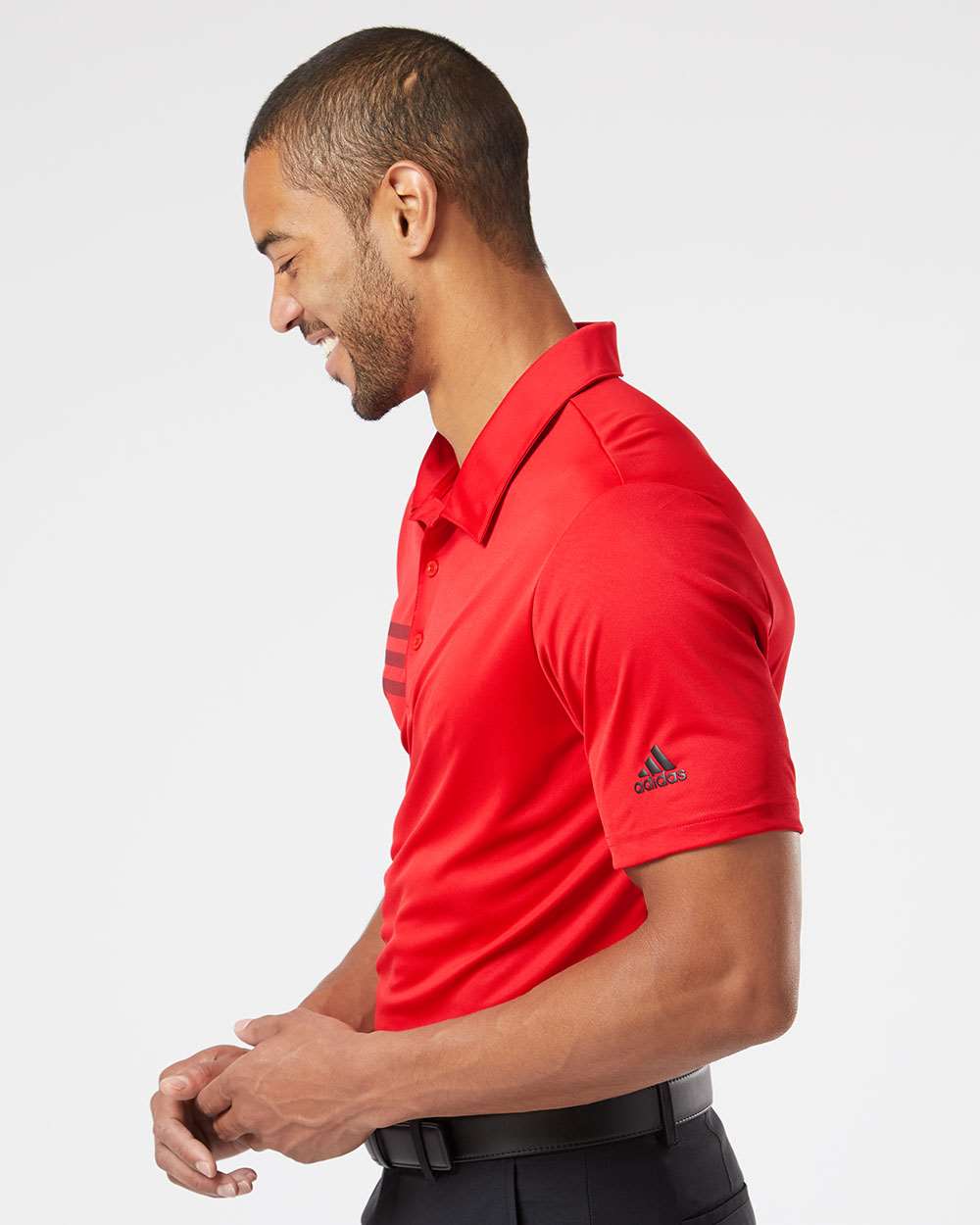 Adidas  A324 3-Stripes Chest Polo Men's T-Shirt #colormdl_Collegiate Red/ Black