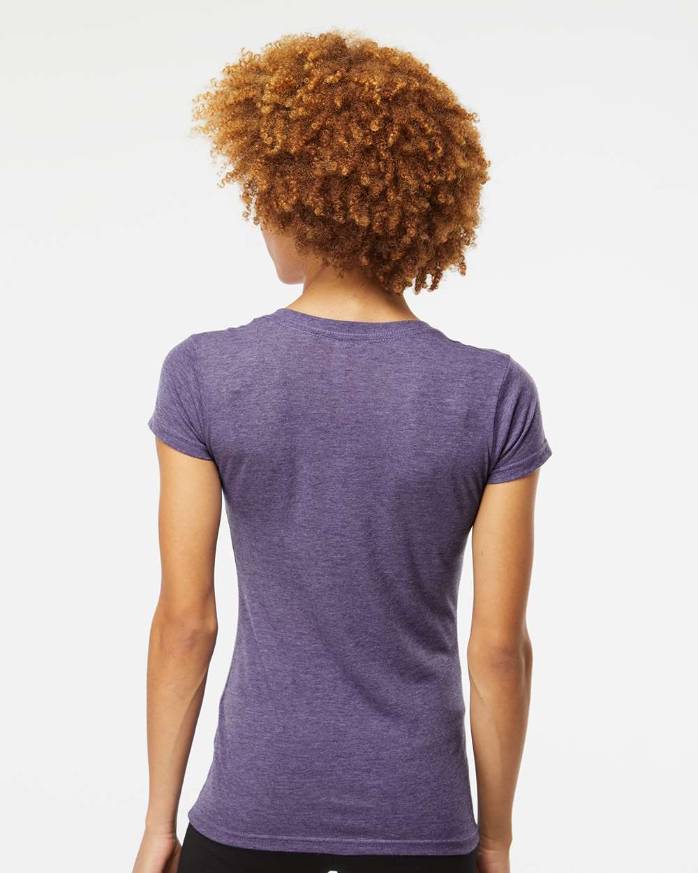 M&O Women's Deluxe Blend V-Neck T-Shirt 3542 #colormdl_Heather Purple