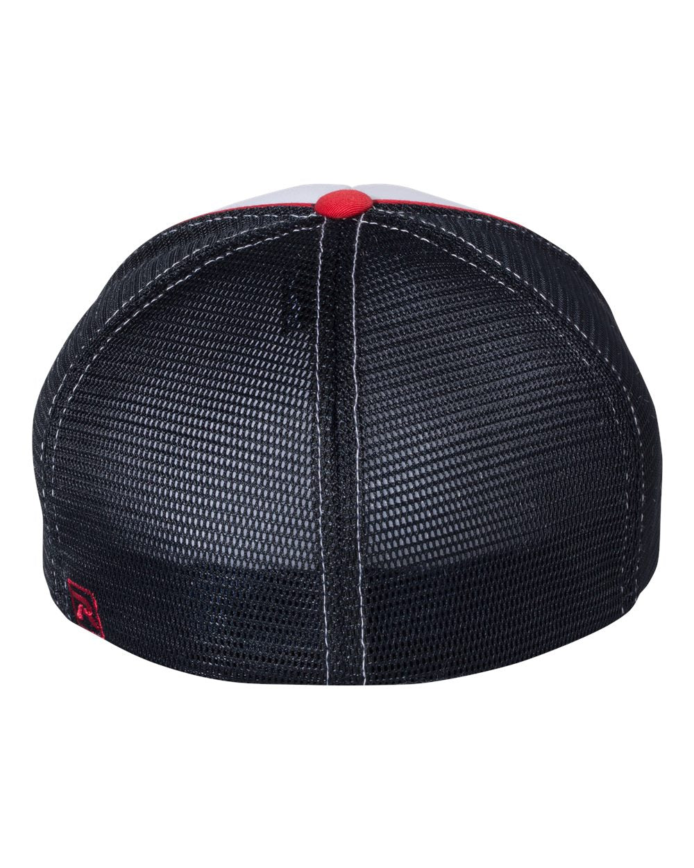 Richardson Fitted Pulse Sportmesh with R-Flex Cap 172 #color_White/ Navy/ Red Tri