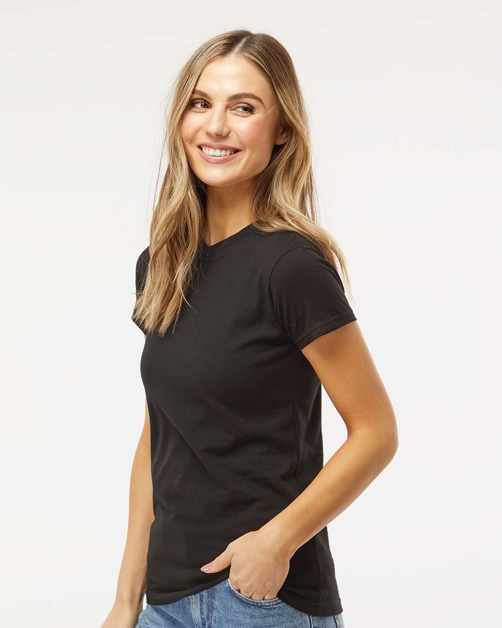 M&O Women's Fine Jersey T-Shirt 4513 #colormdl_Fine Black